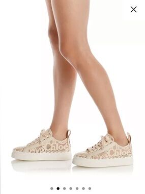 Chloe Cream Lace Sneakers